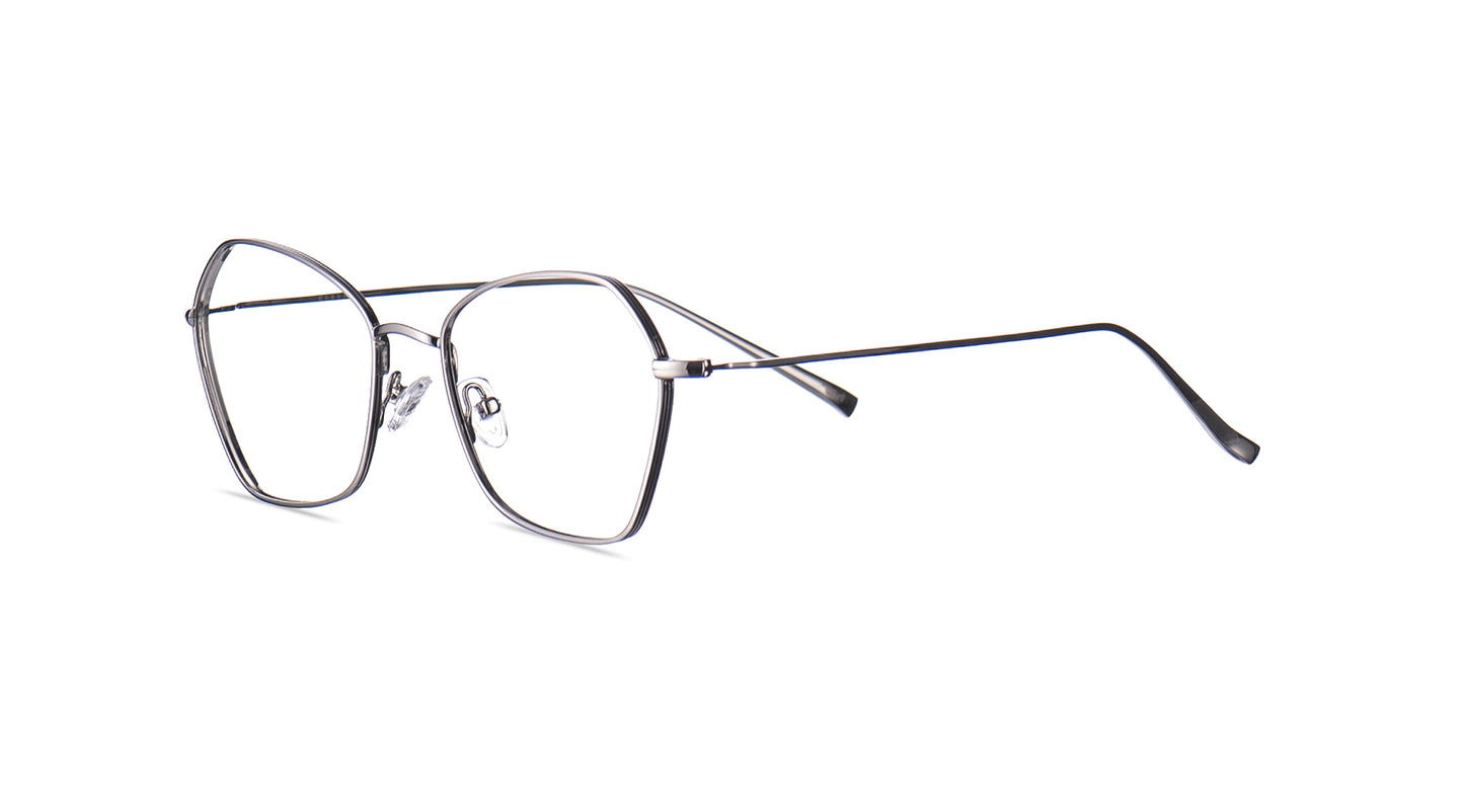 Stainless steel frame, a unique shape that fits a wide range of faces and is very flattering on the wearer.