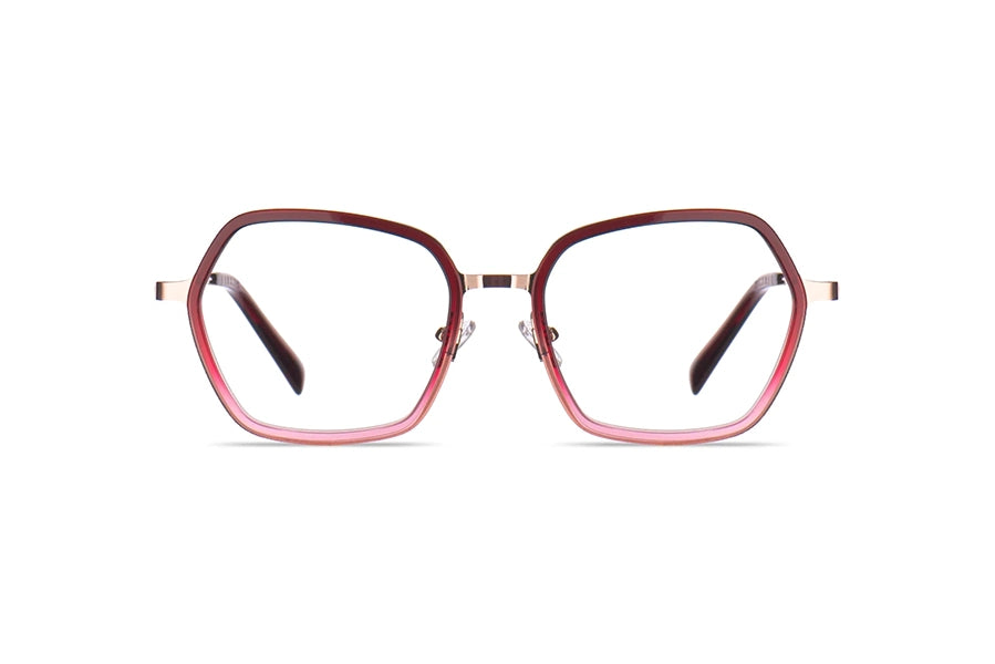 Express your individuality with the Green Park eyeglasses. Adding a unique element to the frame, an acetate insert surrounds the oversized rims of this contemporary, feminine design. This square frame features a range of classic colors and will nicely suit a larger face.
