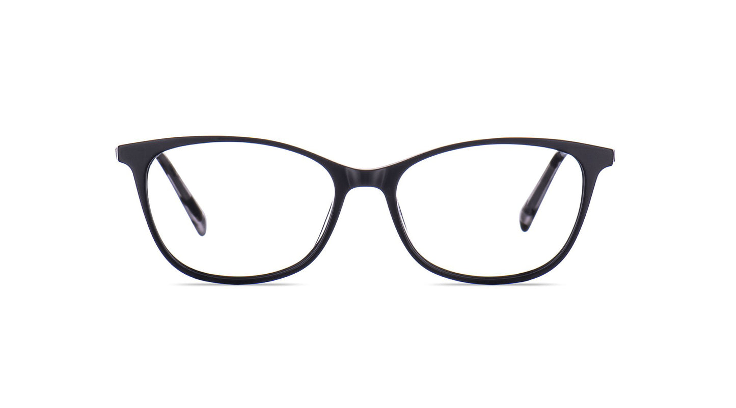 Made using a special process to allow a extremely thin, lightweight frame yet extremely durable. A feminine frame with a soft upsweep. Timeless and beautiful.