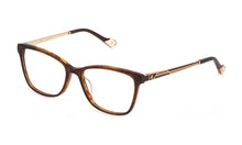 Load image into Gallery viewer, The Guo prescription glasses feature a slightly square-shaped front piece available in four colour variants. The temples are made from metal with coloured enamel details. The monogram is present on both the temples and temple tips. An ever-current and never banal eyewear style.