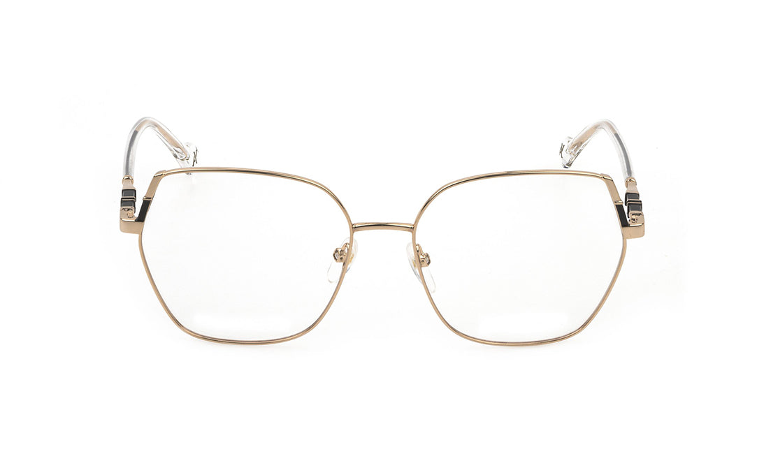 Marie is the optical style characterized by an expansive geometric metal front piece. The temples are enhanced with colored enamel details and transparent acetate temple tips. The colored enamel inserts that feature in the upper corner of the front piece represent a detail that does not escape the attentive eye of a woman.