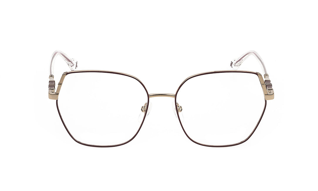 Marie is the optical style characterised by an expansive geometric metal front piece. The temples are enhanced with coloured enamel details and transparent acetate temple tips. The coloured enamel inserts that feature in the upper corner of the front piece represent a detail that does not escape the attentive eye of a woman.